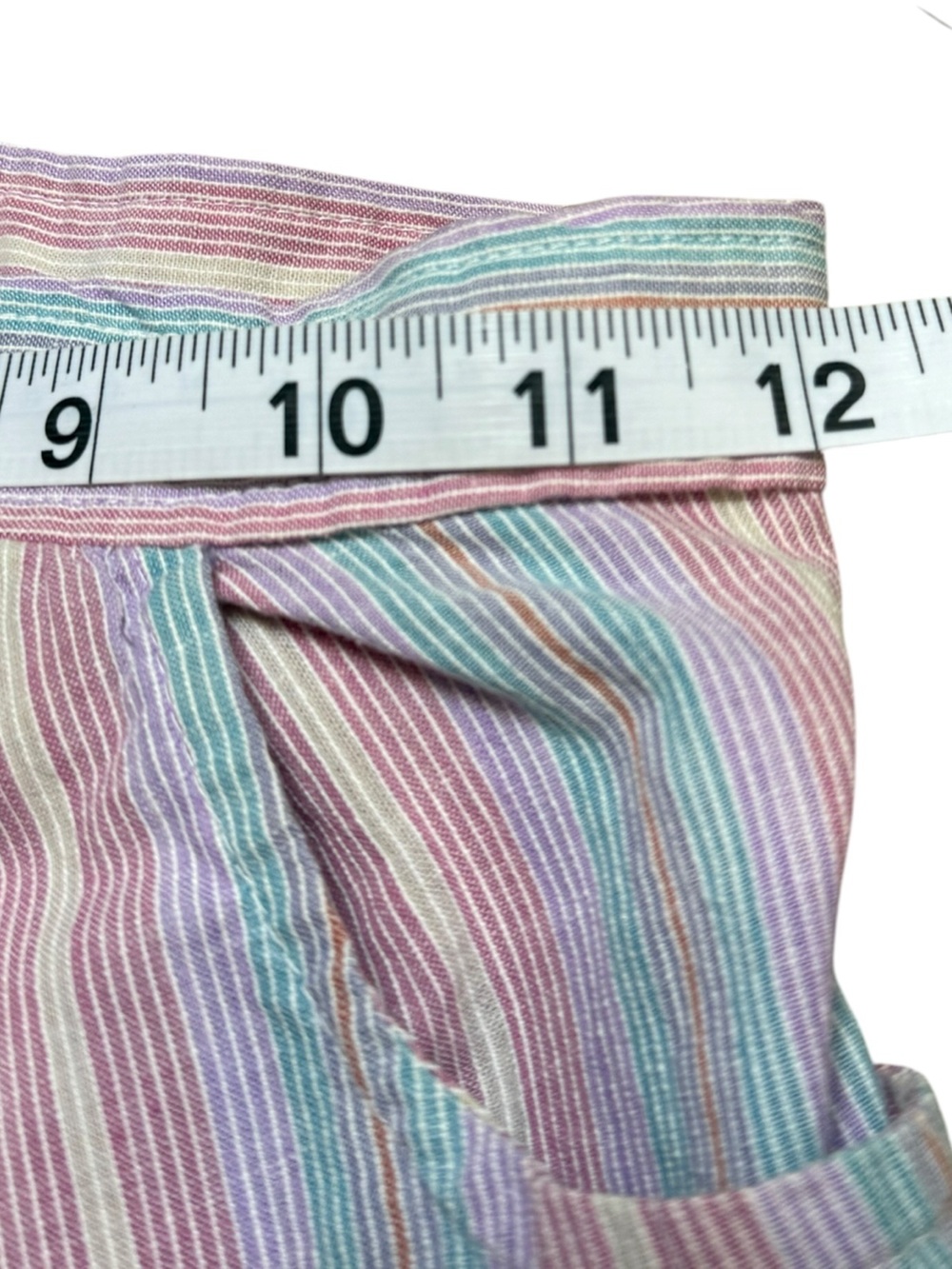 Vintage Cottagecore 100% Cotton Striped Midi Skirt with Ruffle Hem - Picture 6 of 10